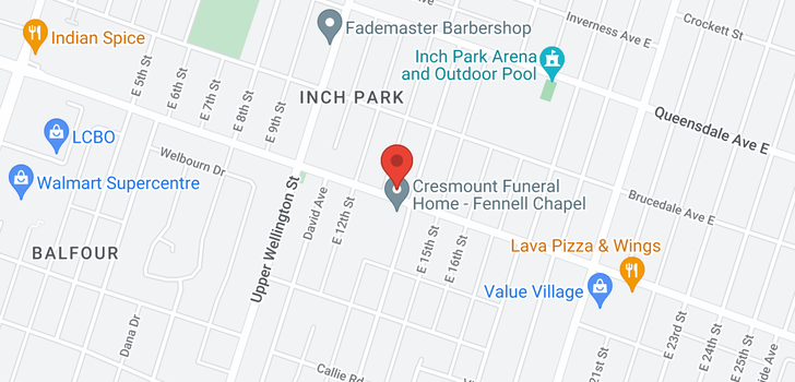 map of 313 Fennell Avenue E